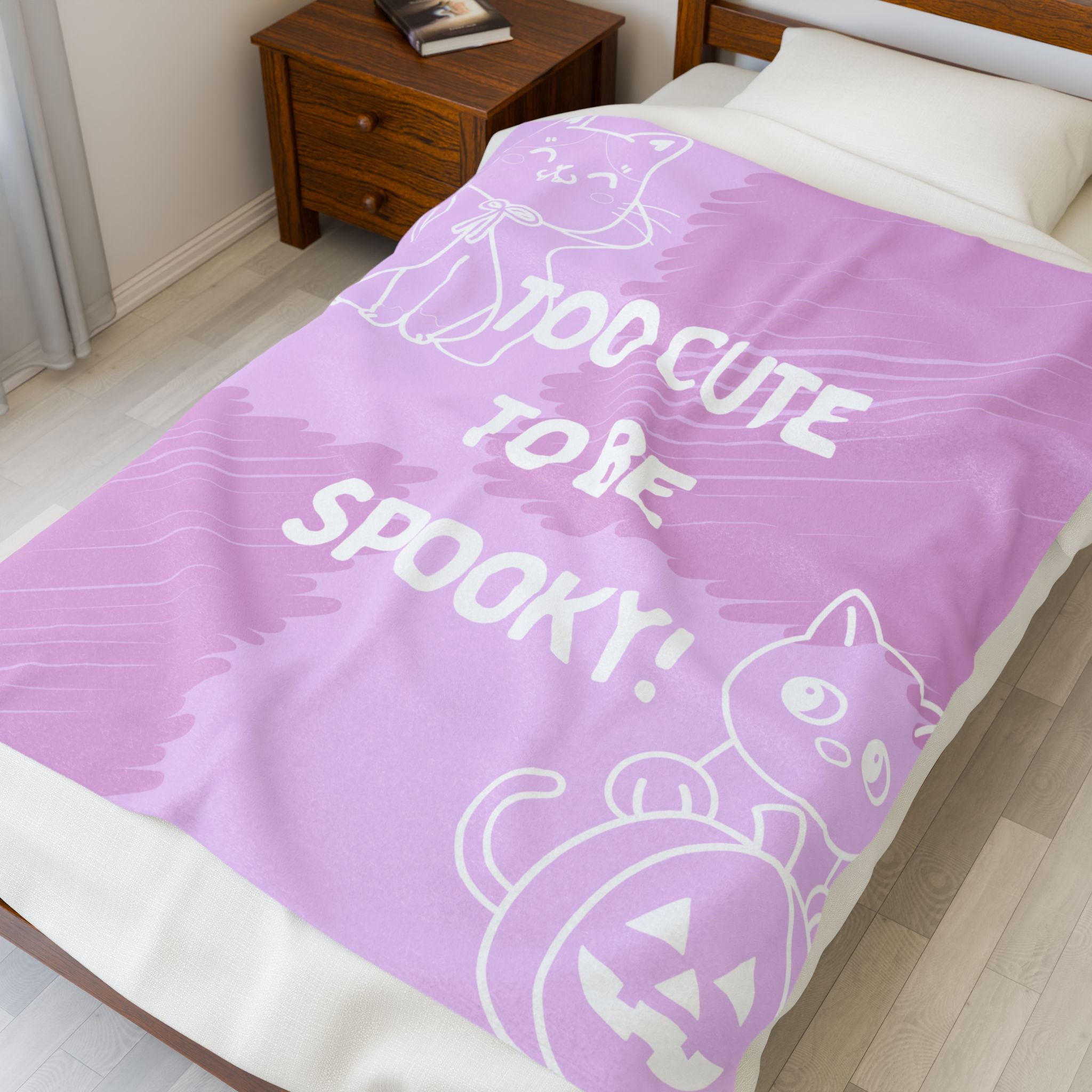 Kids Halloween Velveteen Plush Blanket - Too Cute to be Spooky