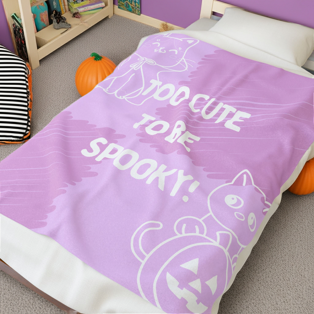 Kids Halloween Velveteen Plush Blanket - Too Cute to be Spooky